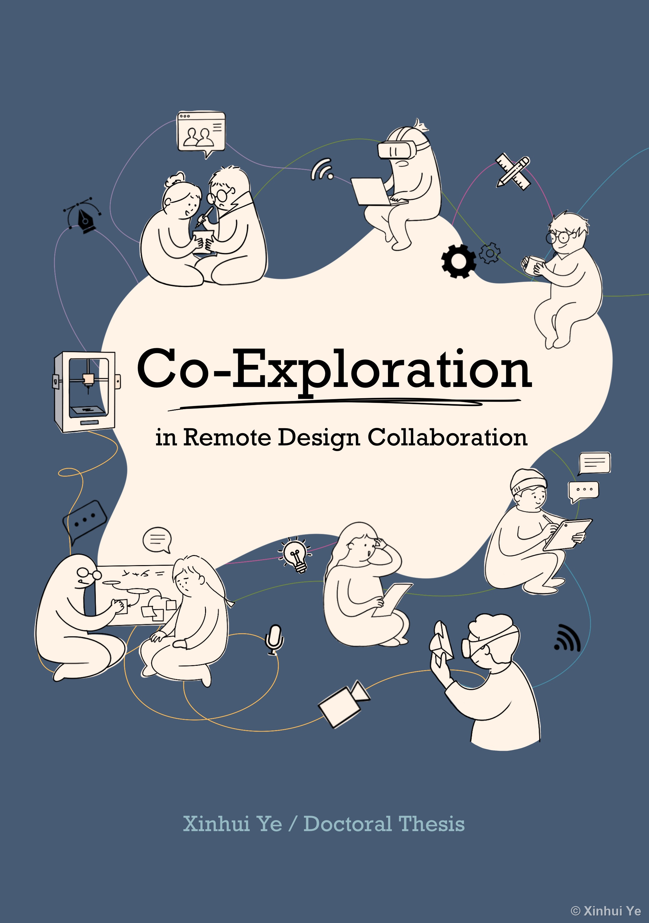 Cover of the thesis, Co-Exploration in Remote Design Collaboration